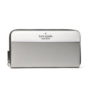 New Kate Spade Staci Colorblock Large Continental Wallet Leather Nimbus Grey